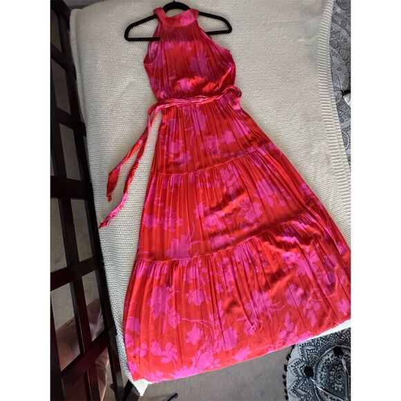 Women's Floral Halter Maxi Dress Multicolor Size M Summer Casual - Picture 3 of 11